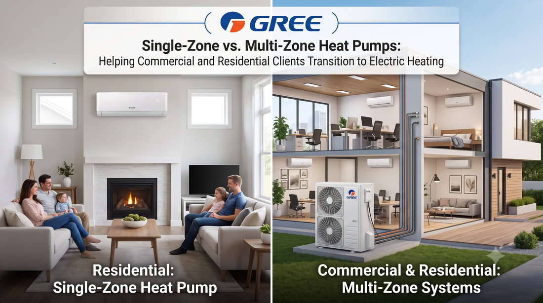 GREE Single-Zone vs. Multi-Zone Heat Pumps: Helping Commercial and Residential Clients Transition to Electric Heating